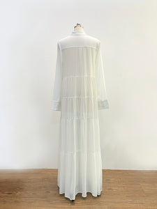 Chiffon Shirt Dress - White