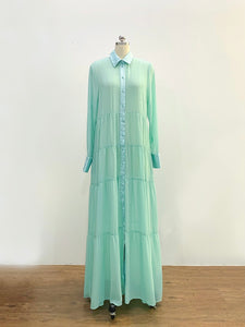 Chiffon Shirt Dress - Green